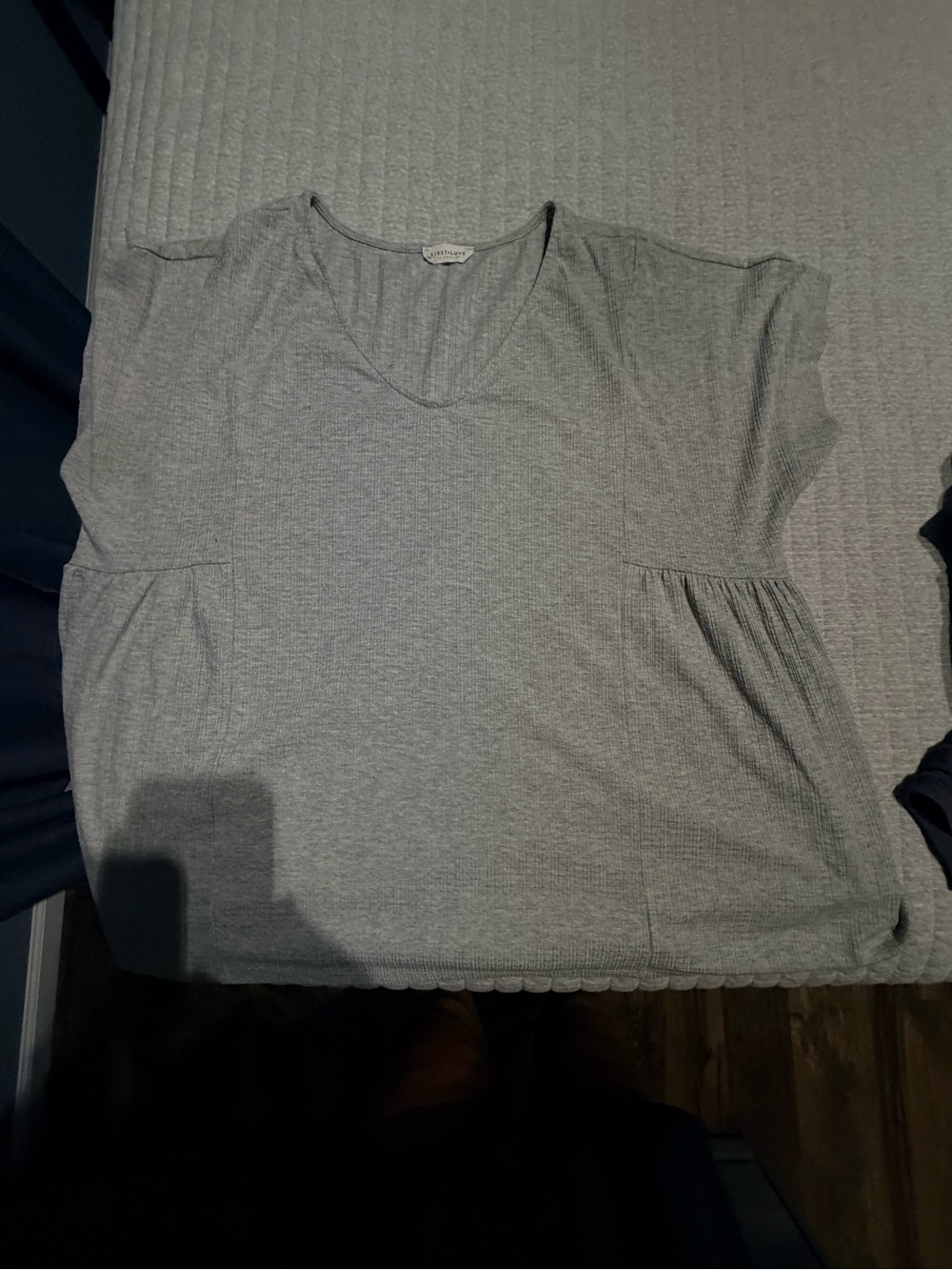 First Love Heather Gray V-Neck Short Sleeve Tunic
